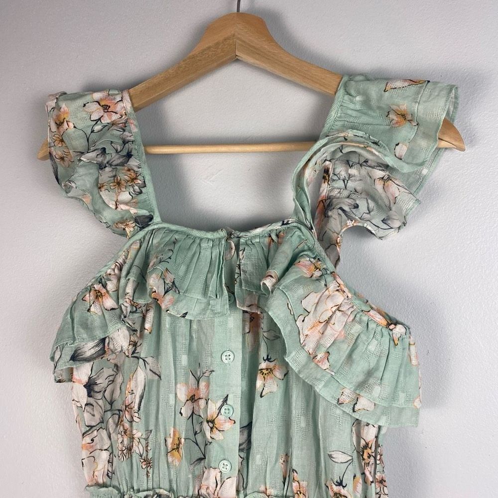 PilyQ Swim Cate Floral Print Ruffle Mini Dress In Posies - Picture 10 of 11